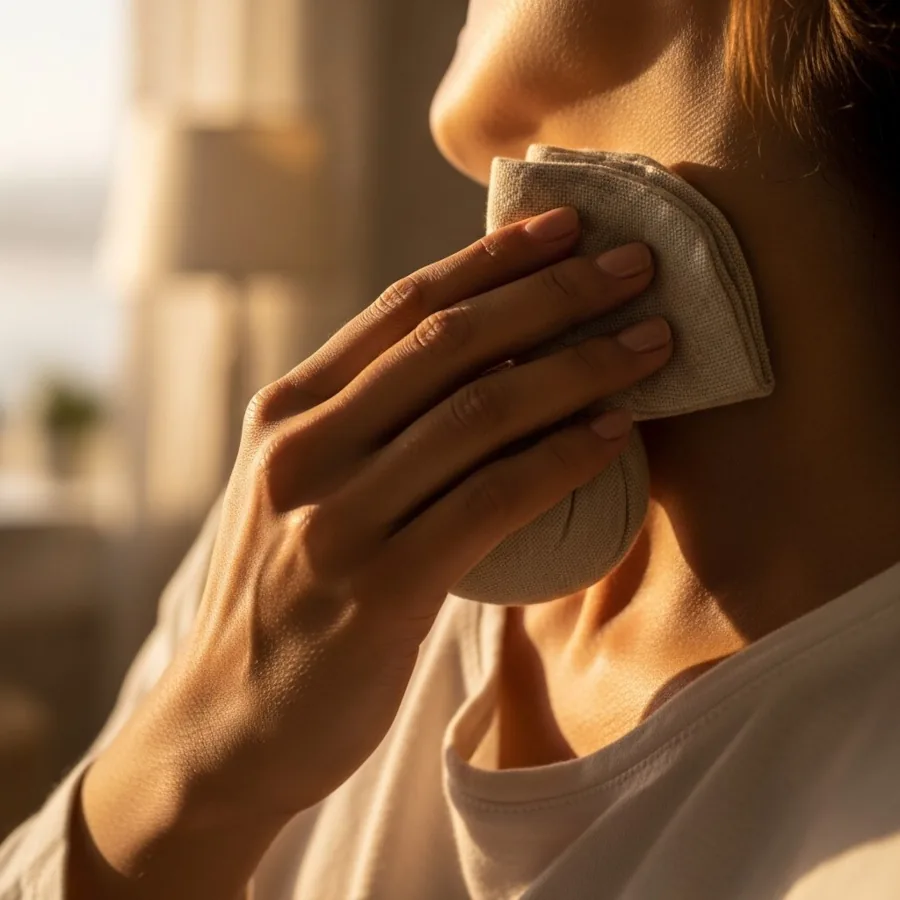 Alivia el dolor de cuello en casa con consejos prácticos de Abakinesis. Movimientos suaves, calor/frío, postura correcta y cuándo buscar ayuda profesional.